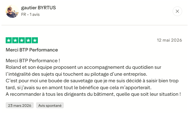 Avis client BTP PERFORMANCE