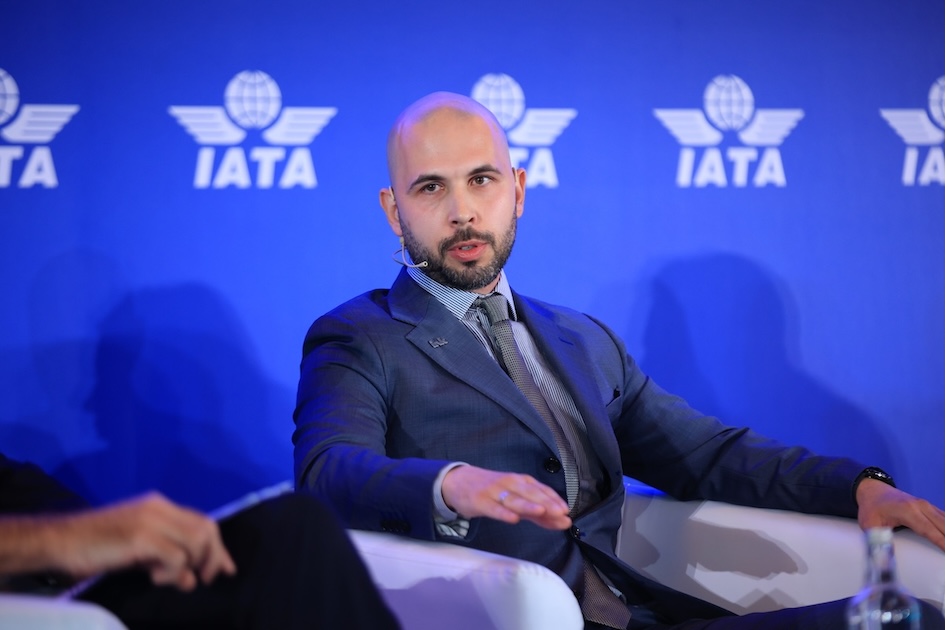 Ivan Jakovljević, SVP Operations at Ink Innovation, speaking on the baggage connectivity panel at the IATA Ground Handling Conference 2026 in Cairo.