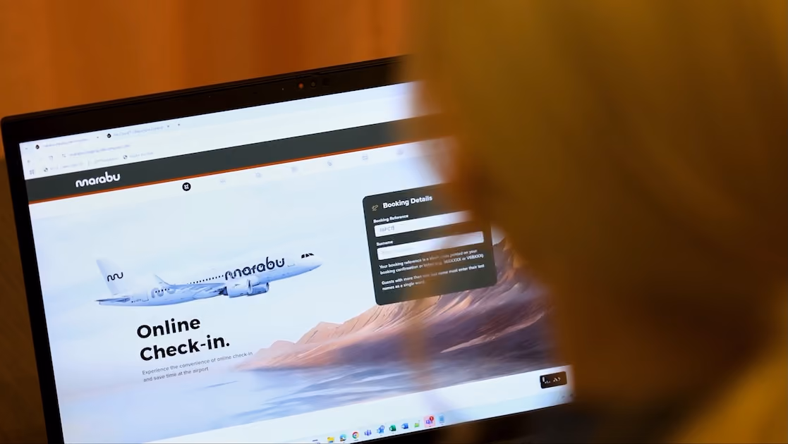 Marabu Airlines Cloud Shopper online check-in interface