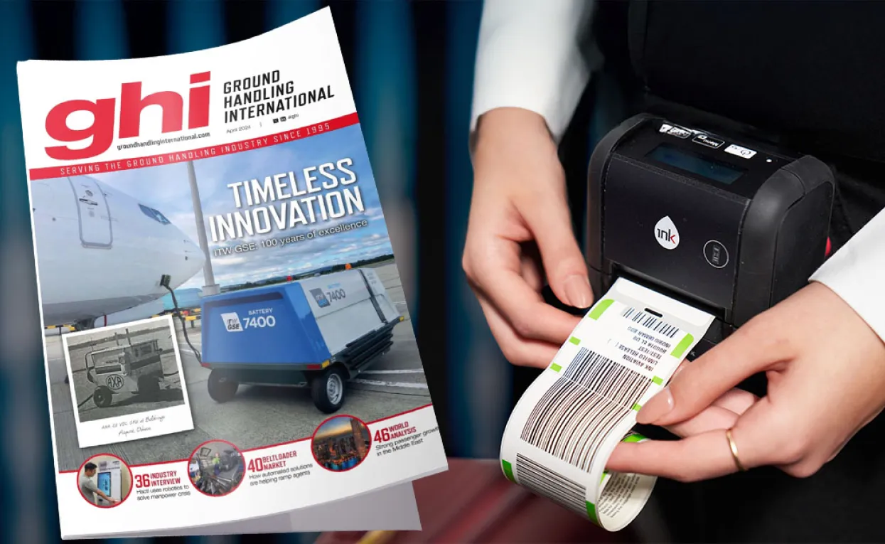 Ink Innovation mobile check-in as featured in Ground Handling International, April 2024