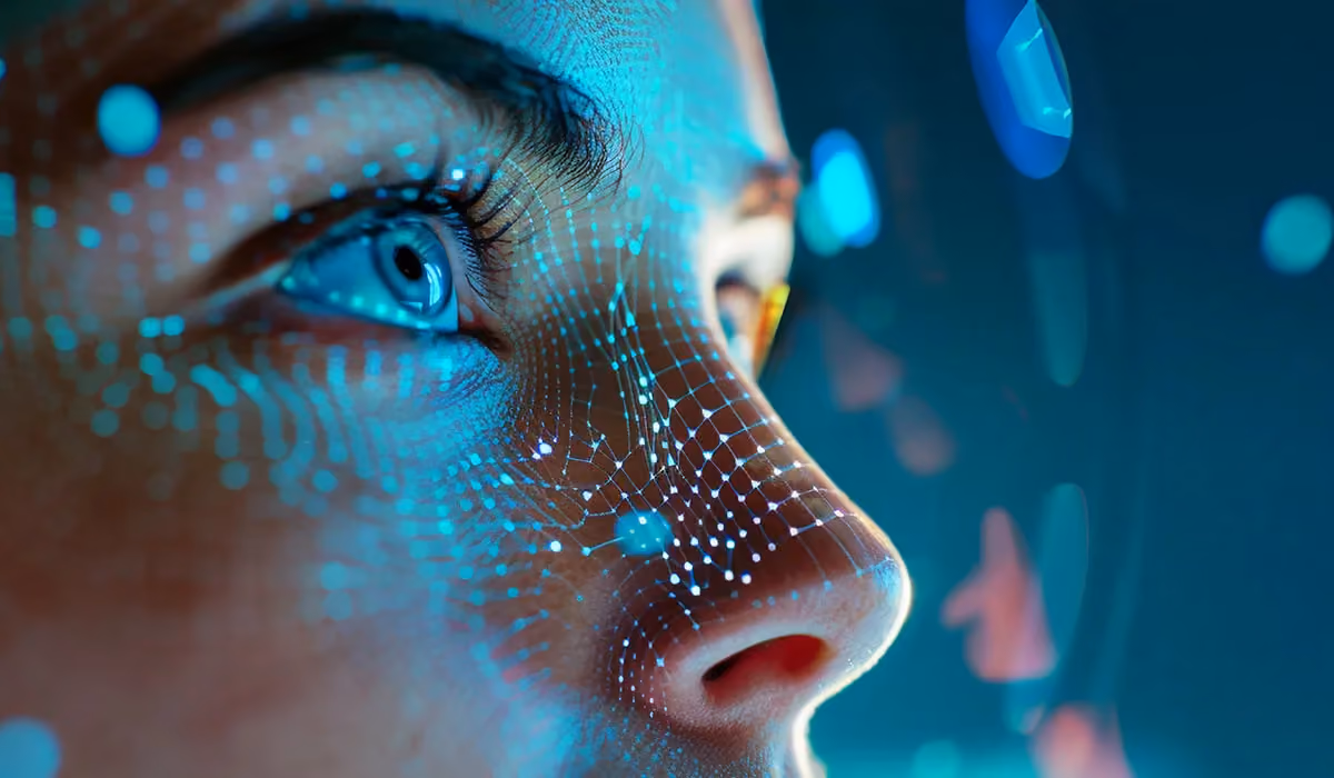 Facial recognition camera at an airport security checkpoint