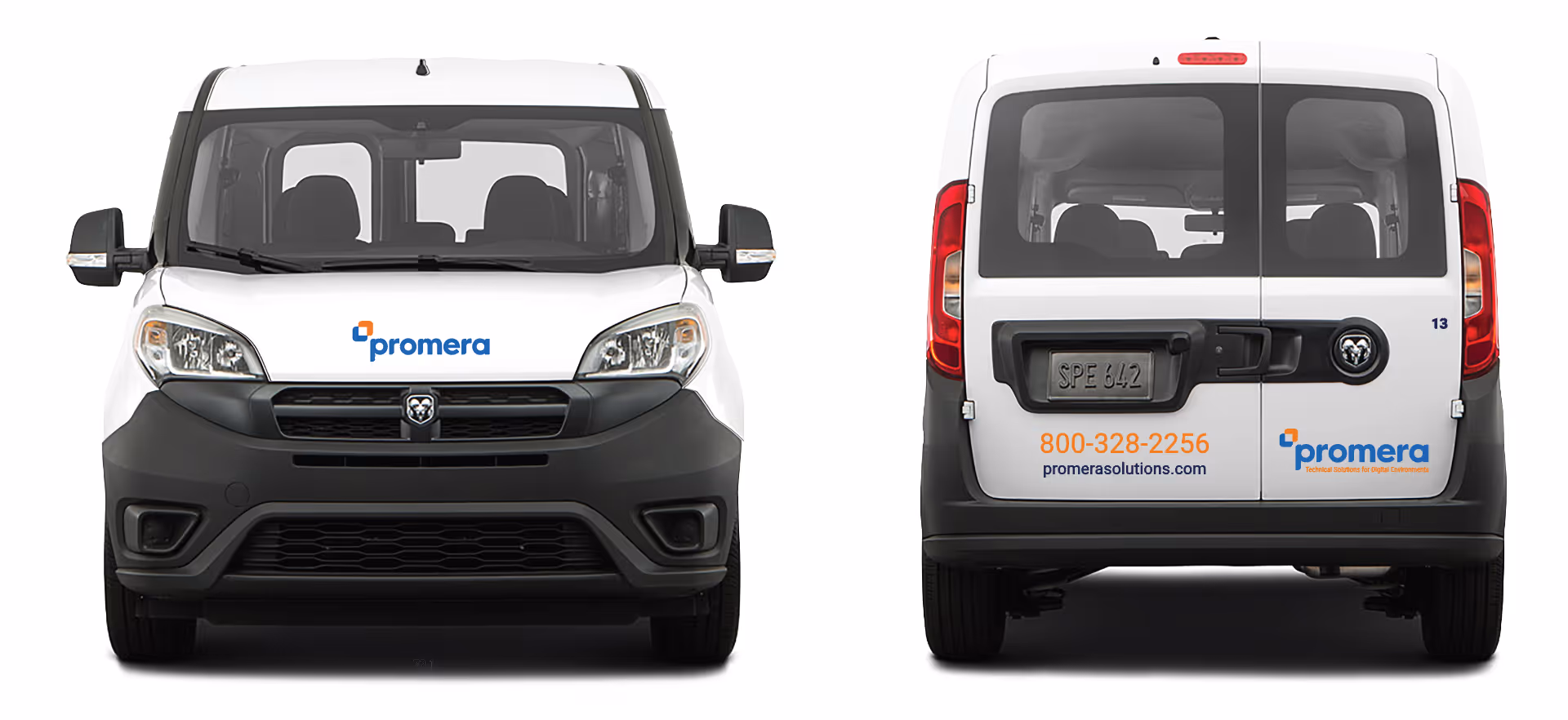 Promera branded service van, front view