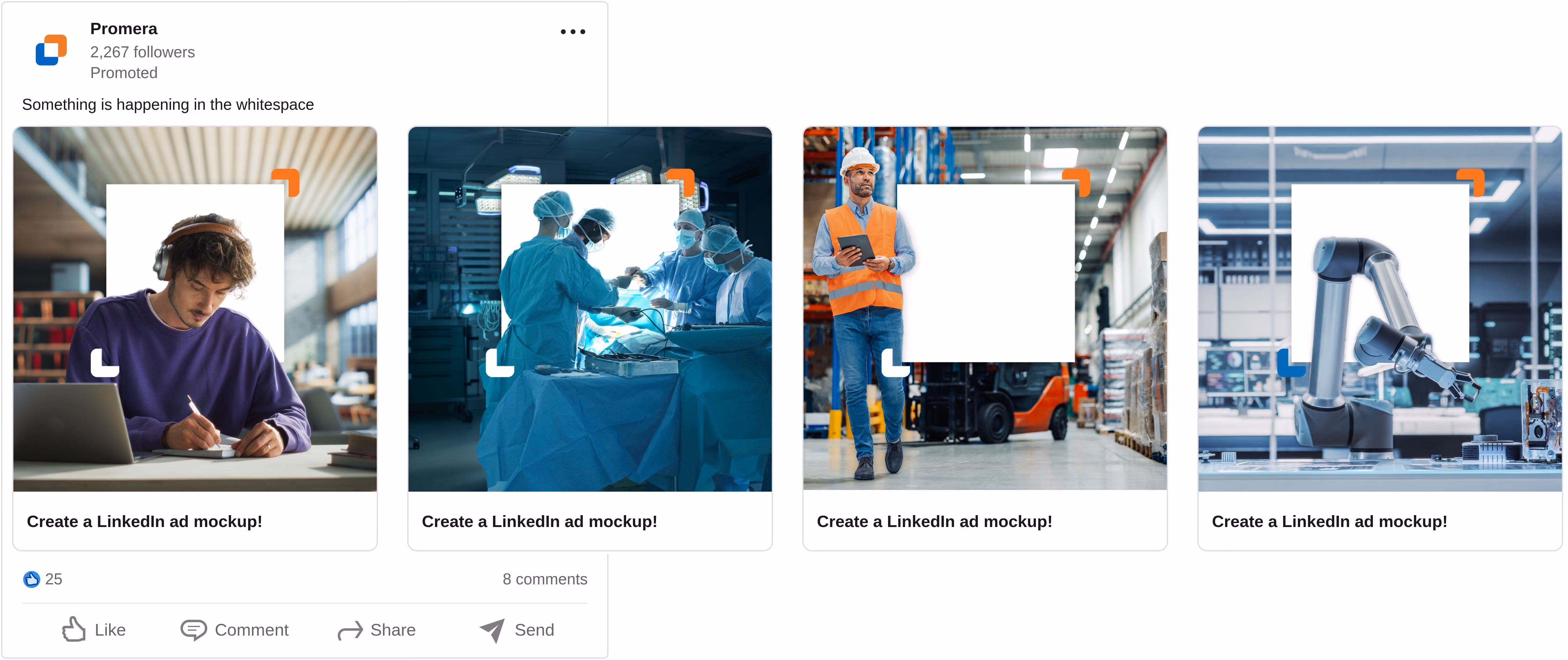 Promera LinkedIn ad mockup