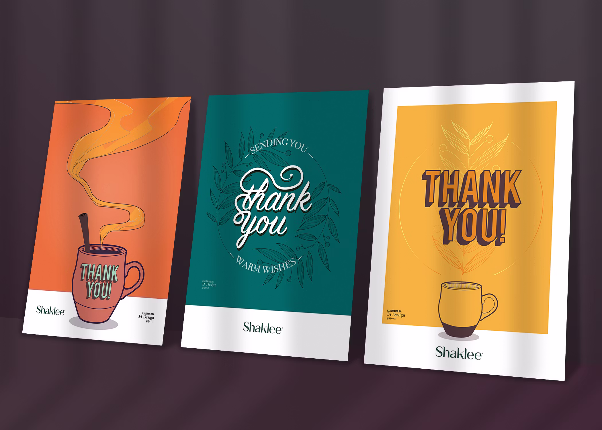Shaklee illustrated thank-you cards