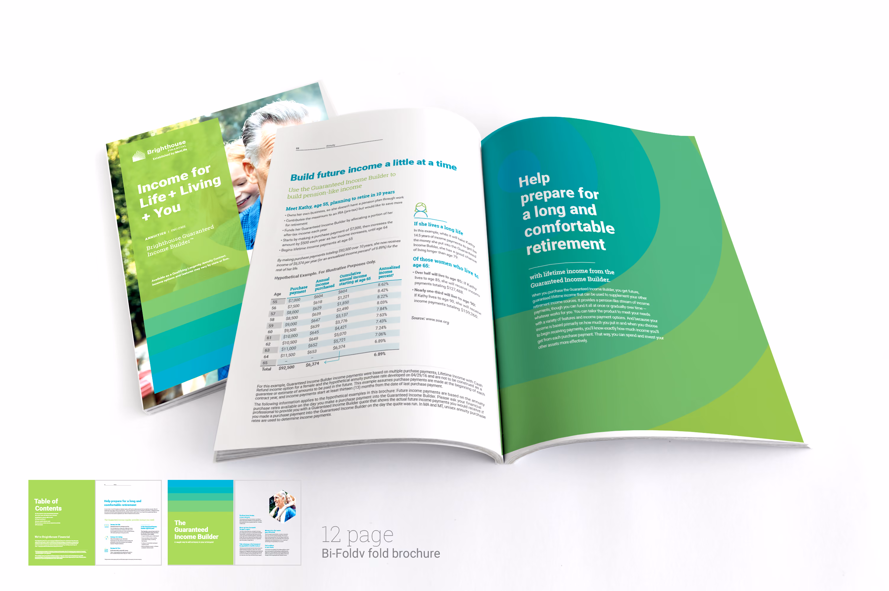 Printed brand brochure spread