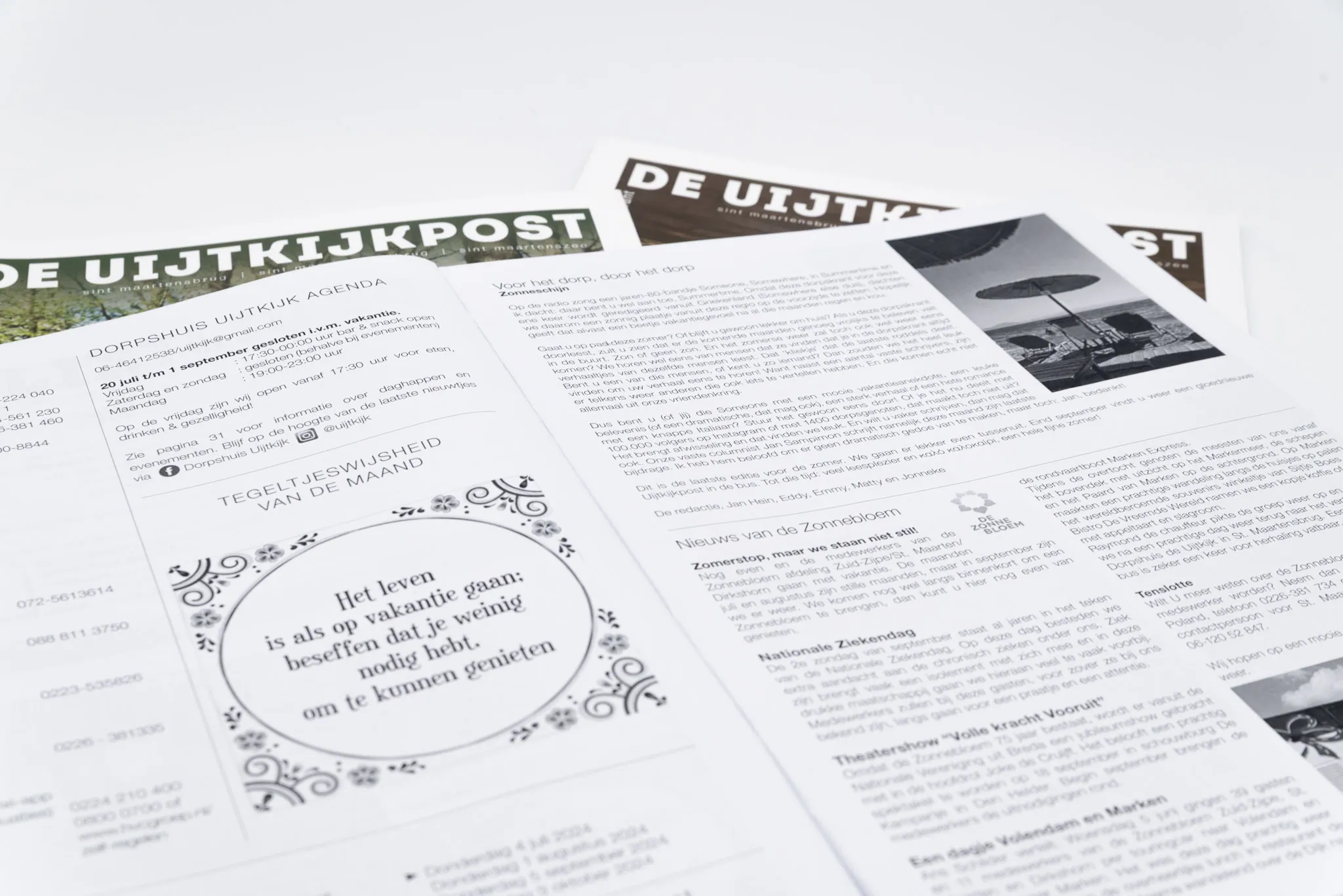 Foto van dorpskrant De Uijtkijkpost. 