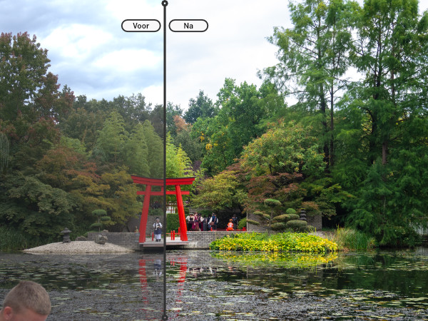 Voorbeeld bij nabewerking van foto's