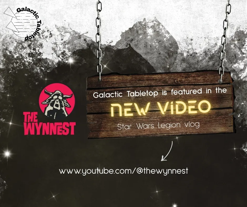 Afbeelding voor een Facebook-post waarin een nieuwe Youtube-video wordt aangekondigd voor Galactic Tabletop