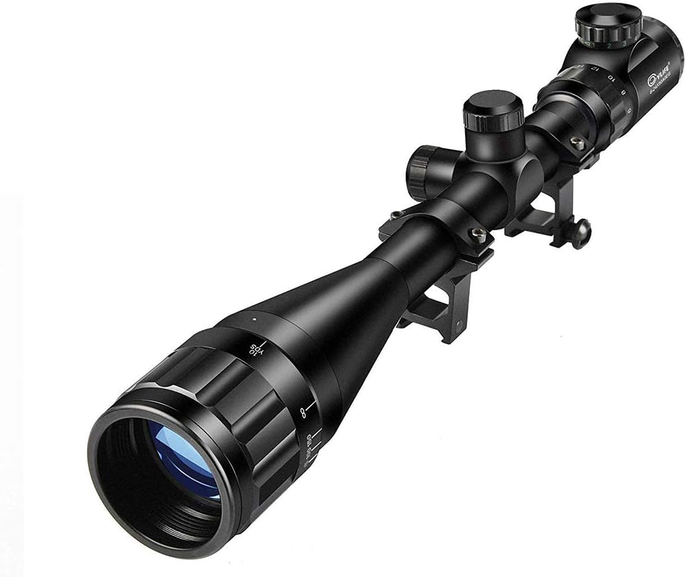 CVLIFE Rifle Scope 6-24x50 AO Red and Green Illuminated Long Range Scope