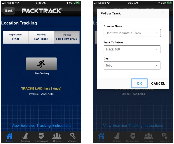 Configure followed track for this exercise