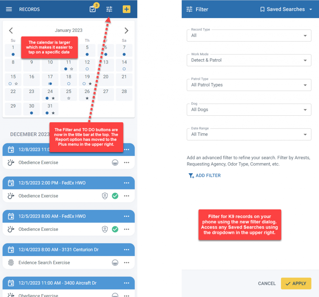 PACKTRACK mobile UI refinements