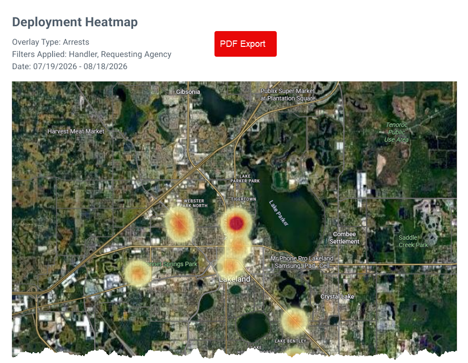 Deployment heatmap export to PDF or PNG