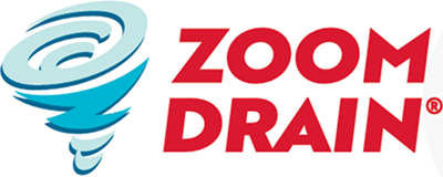 Zoom Drain official logo with blue and red colors.