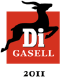 Logo with a black silhouette of a deer on a red background, text 'DI GASSEL' and year 2011 below.