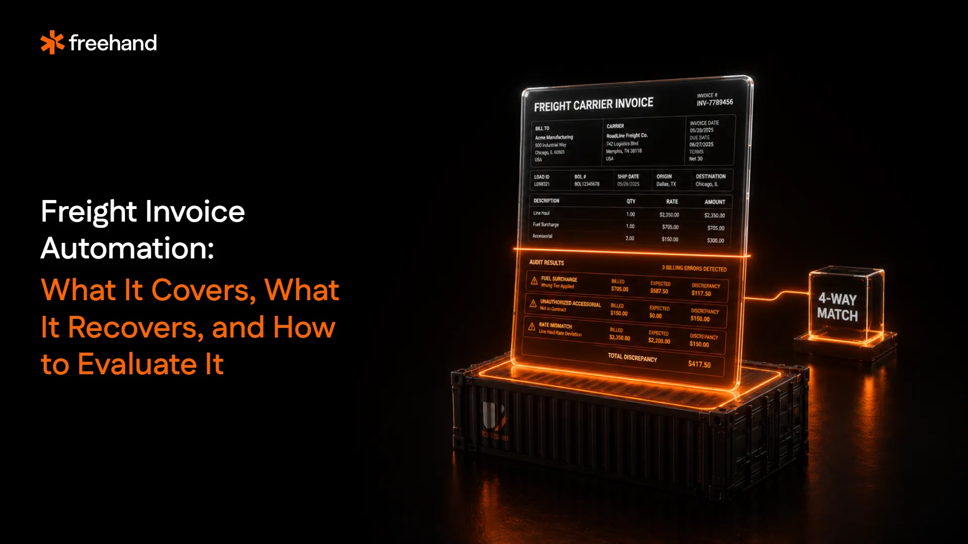 Freight Invoice Automation: What It Covers, What It Recovers, and How to Evaluate It - Freehand