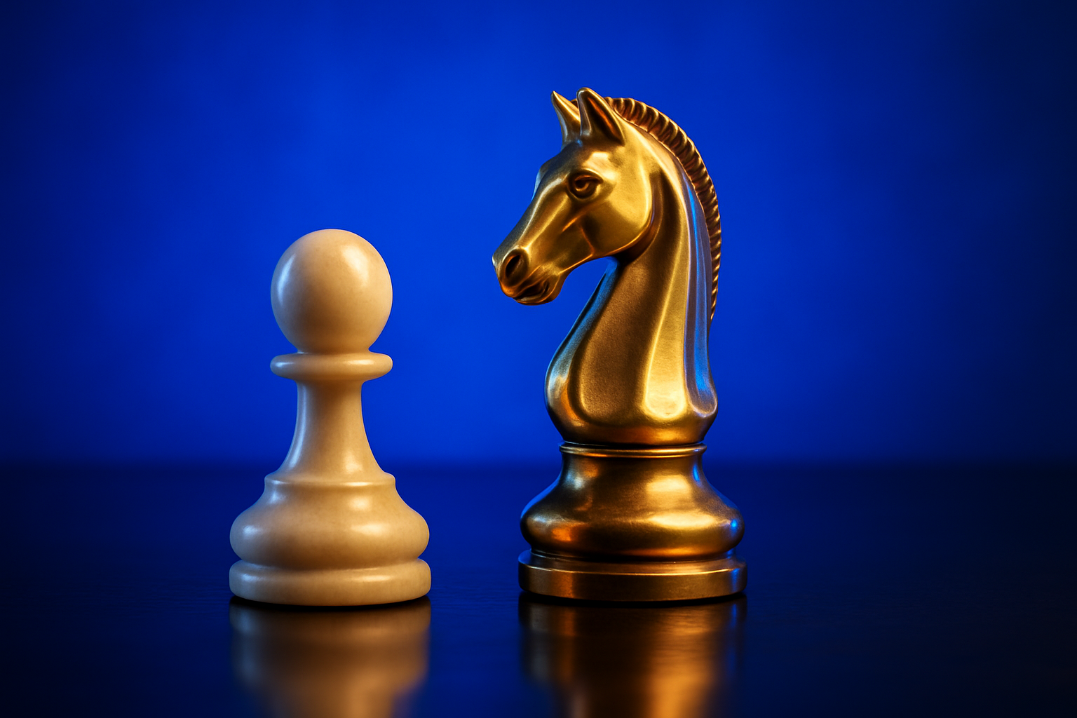 Brass chess knight and pawn showing you cannot create a category of one.
