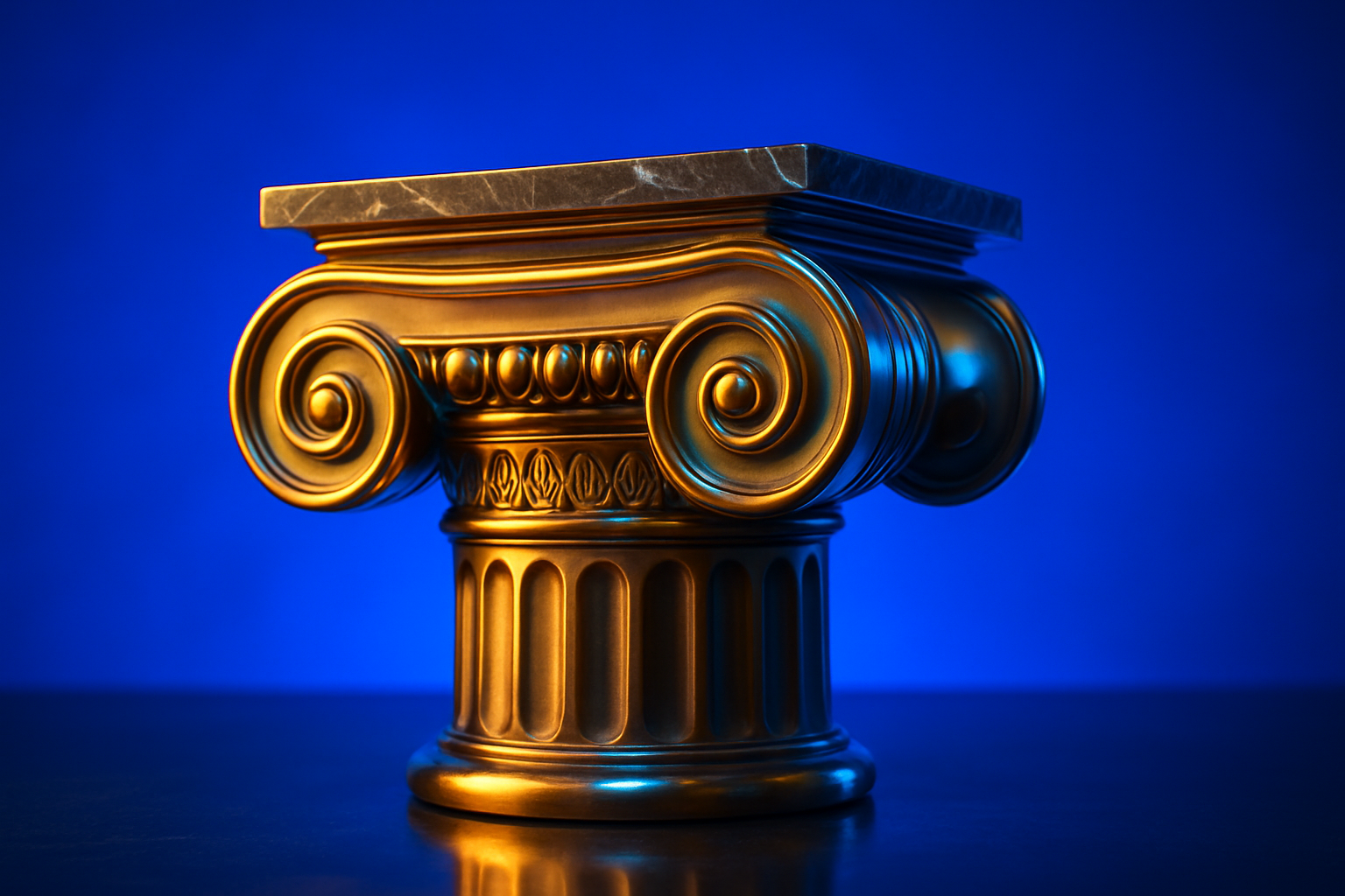Marble architectural columns showing category is structure. branding is expression.