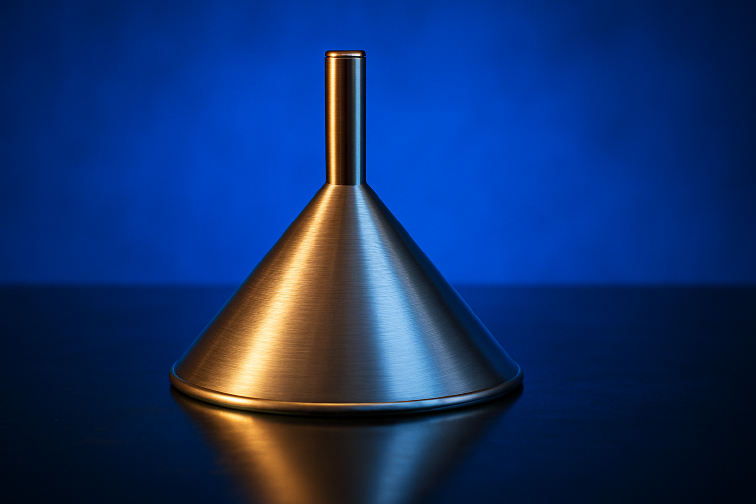 Inverted aluminum funnel showing why founders should be ready before the phase 2 inflection point lands