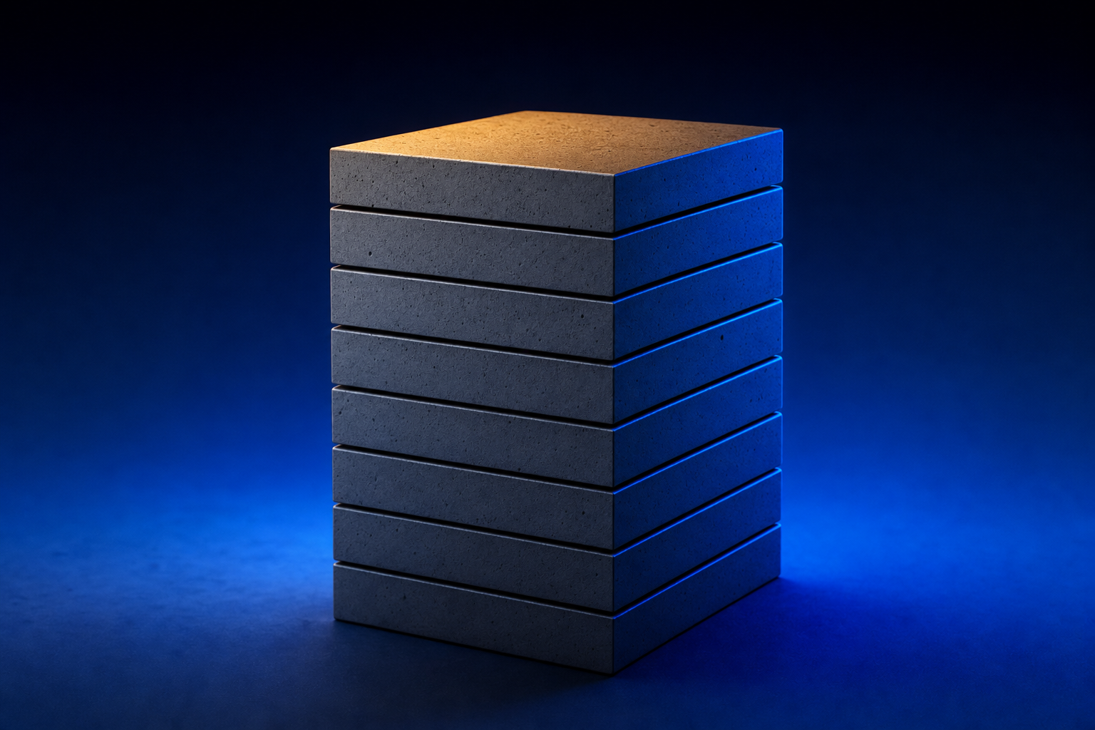 Stacked concrete building blocks representing solid market foundation for pre-traction founders