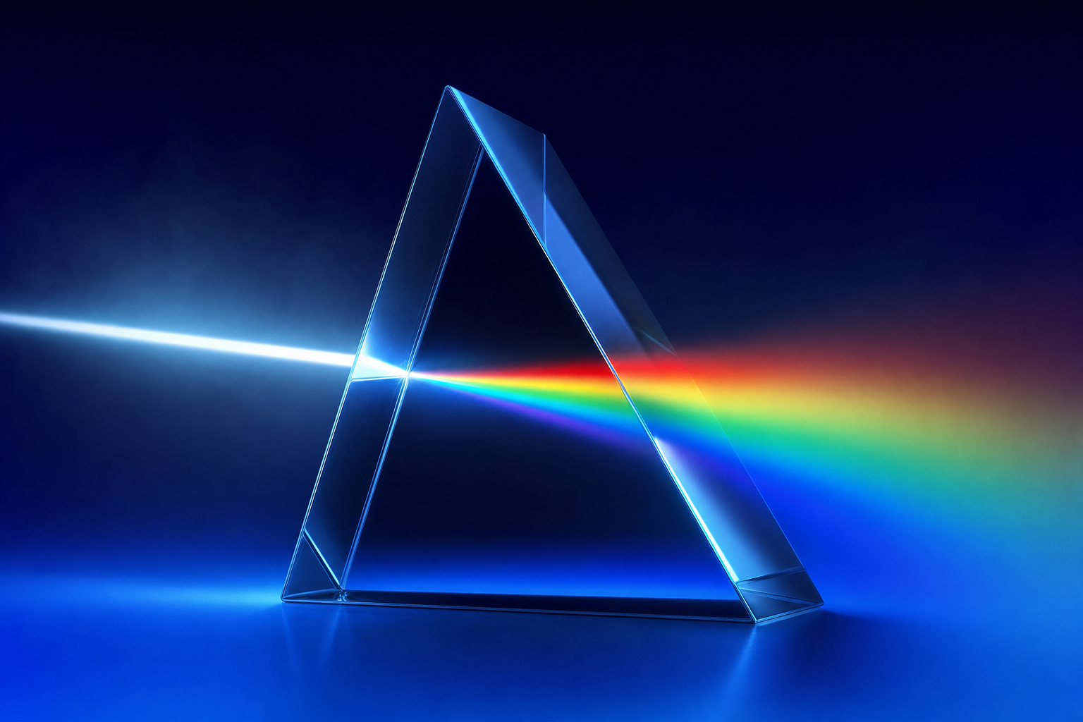 Crystal prism splitting white light into distinct bands, representing medtech SEO specialization over generic agencies