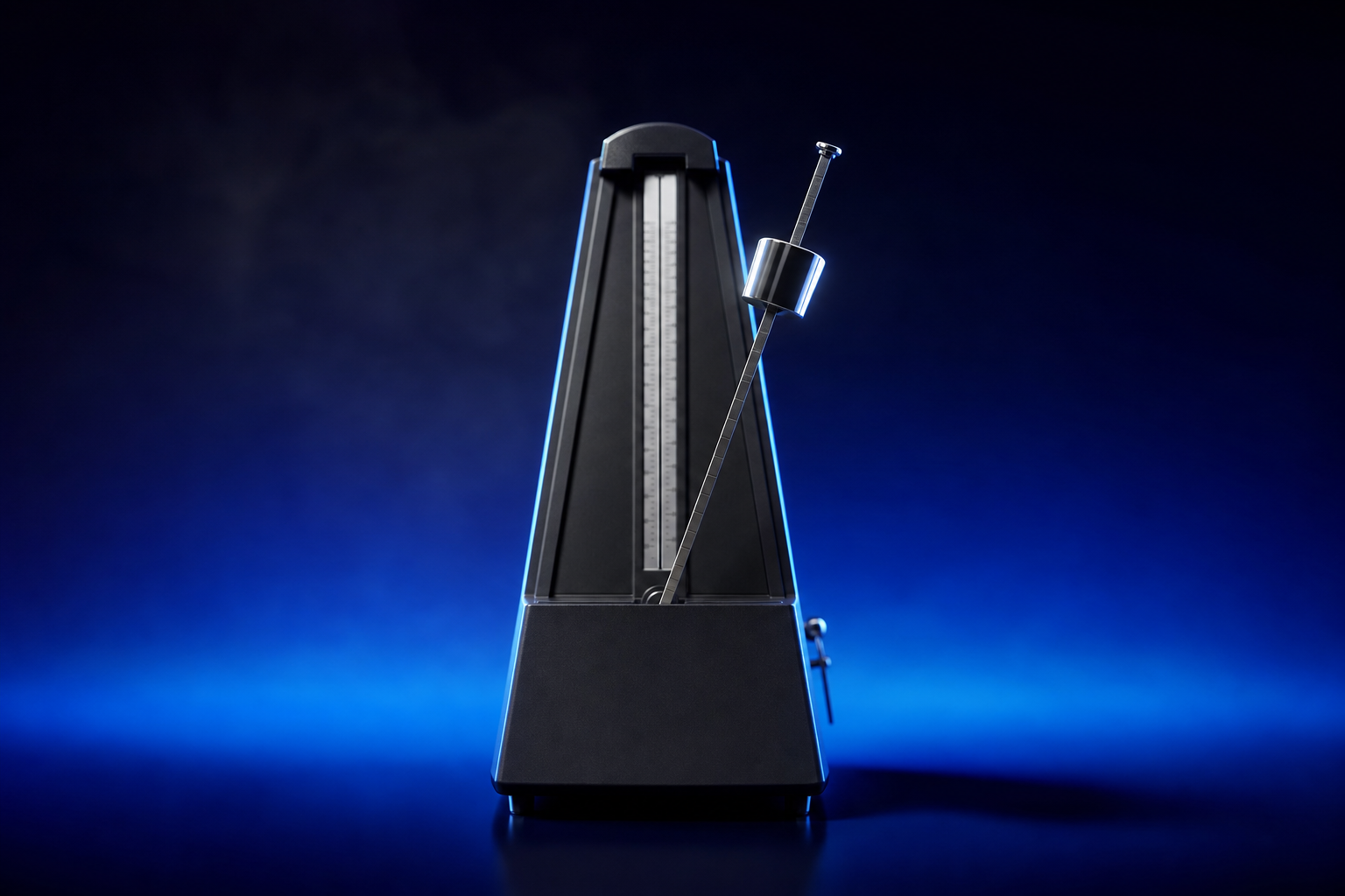 A metronome frozen mid-swing representing the same agency mistake repeated across 370 medtech interviews