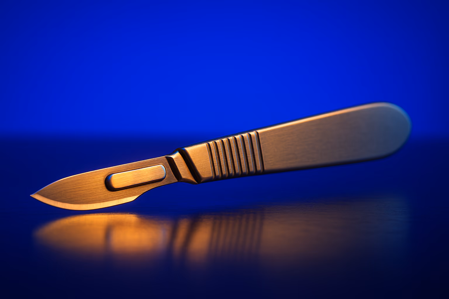 A surgical scalpel representing the FDA clearance milestone that precedes medical device market access
