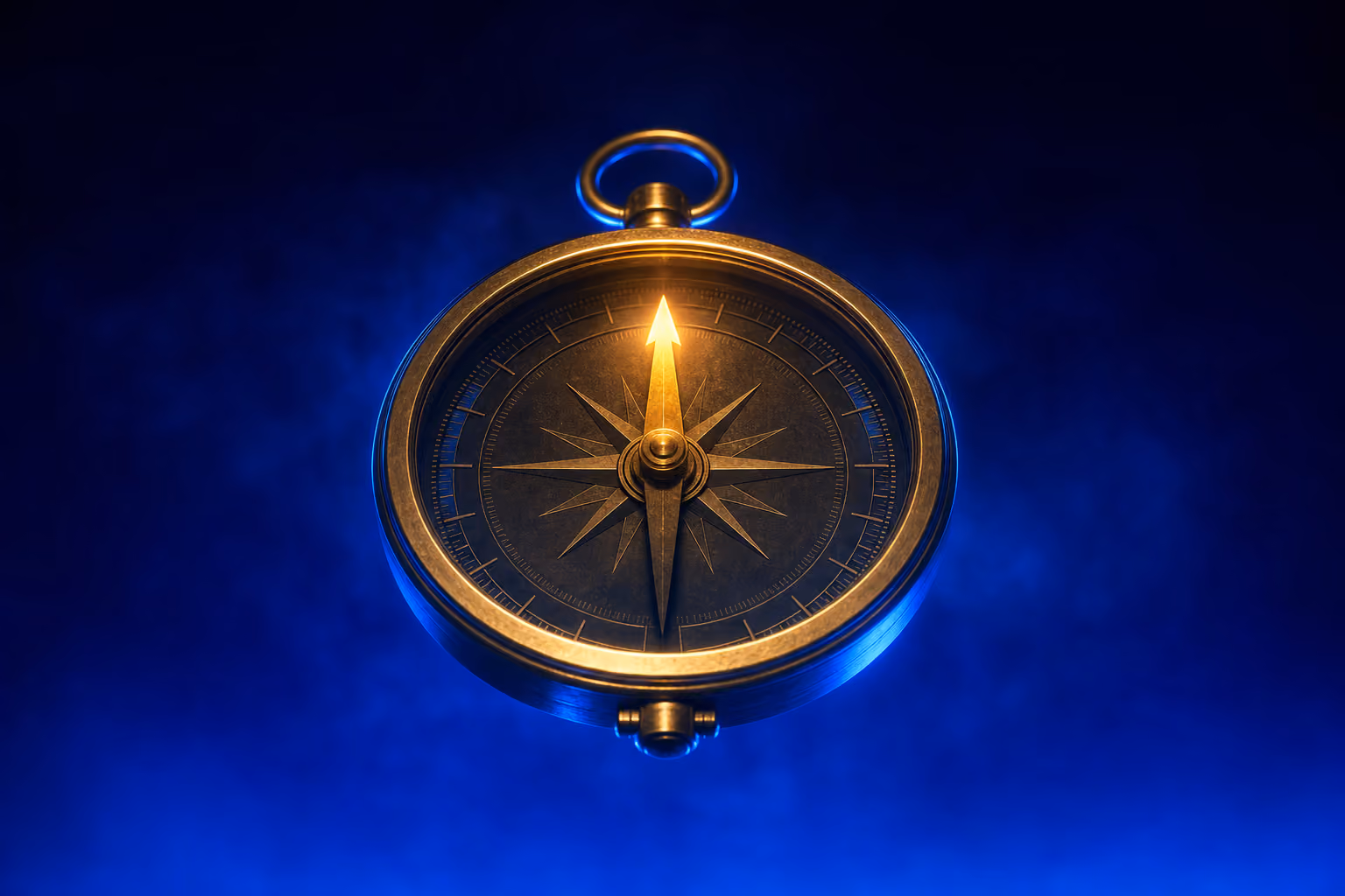 Precision compass needle pointing true north for life sciences marketing agency strategy