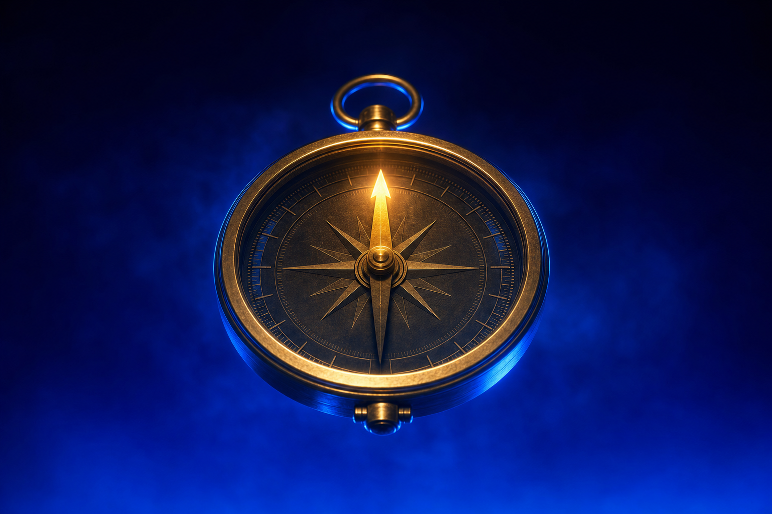 Precision compass needle pointing true north for life sciences marketing agency strategy