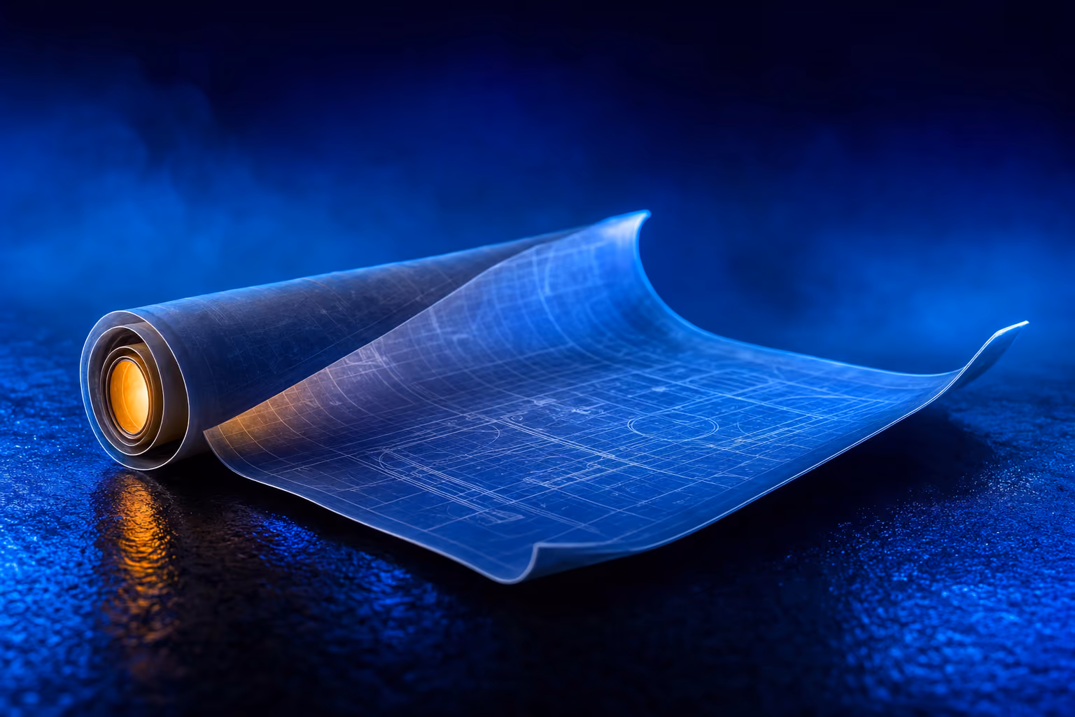 Digital marketing for healthcare strategy blueprint scroll curled on dark surface — the wrong playbook