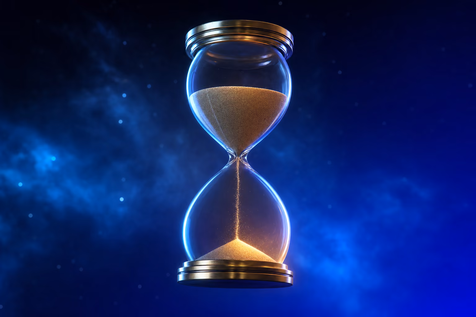 Oversized hourglass representing buyer stage timing in digital marketing for life sciences