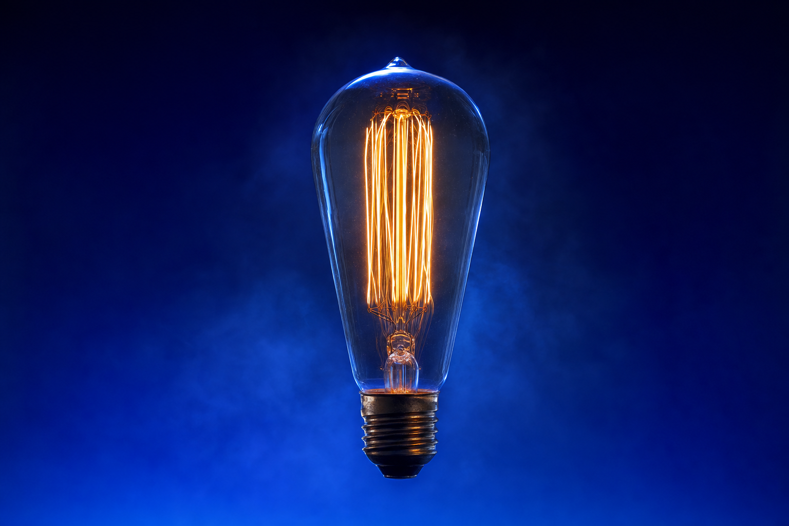 A glowing Edison bulb representing novelty and strong point of view earning attention.