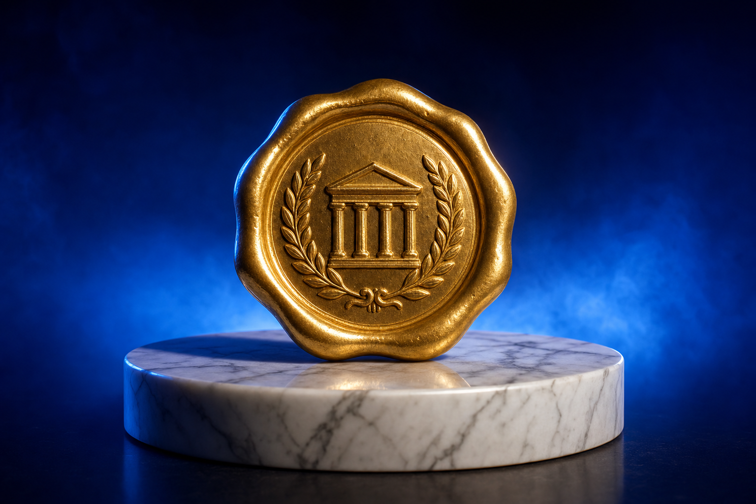 A gold wax seal representing the Google authority signal replacing keyword density.