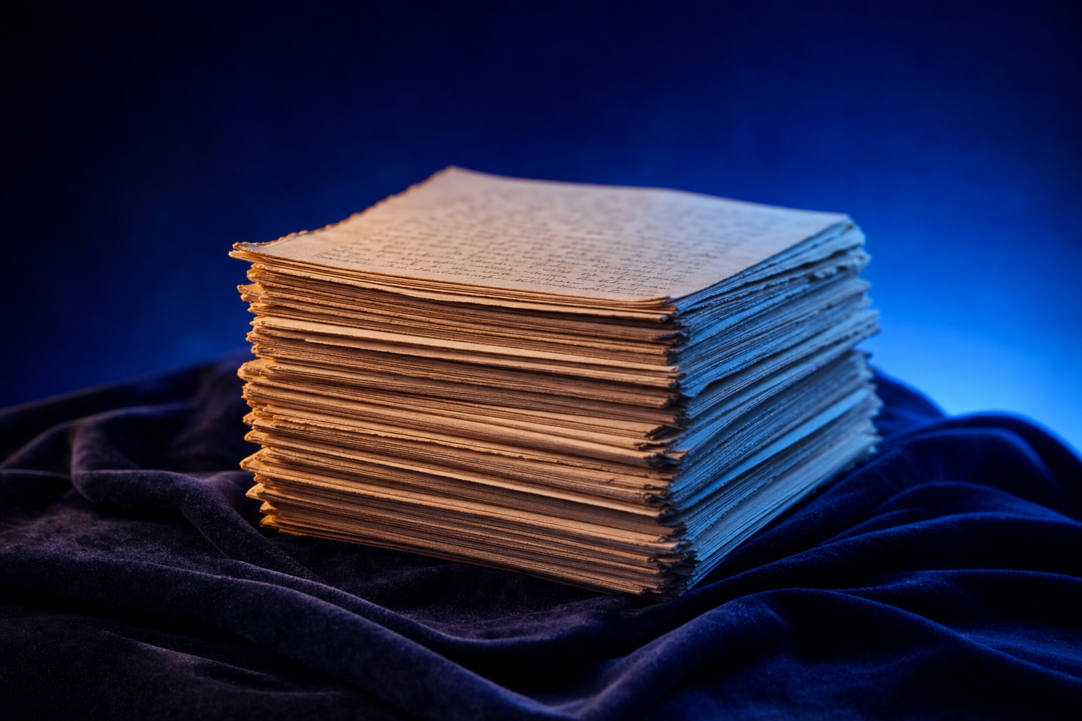 A tall manuscript stack representing the weekly content cadence medtech ranking requires.