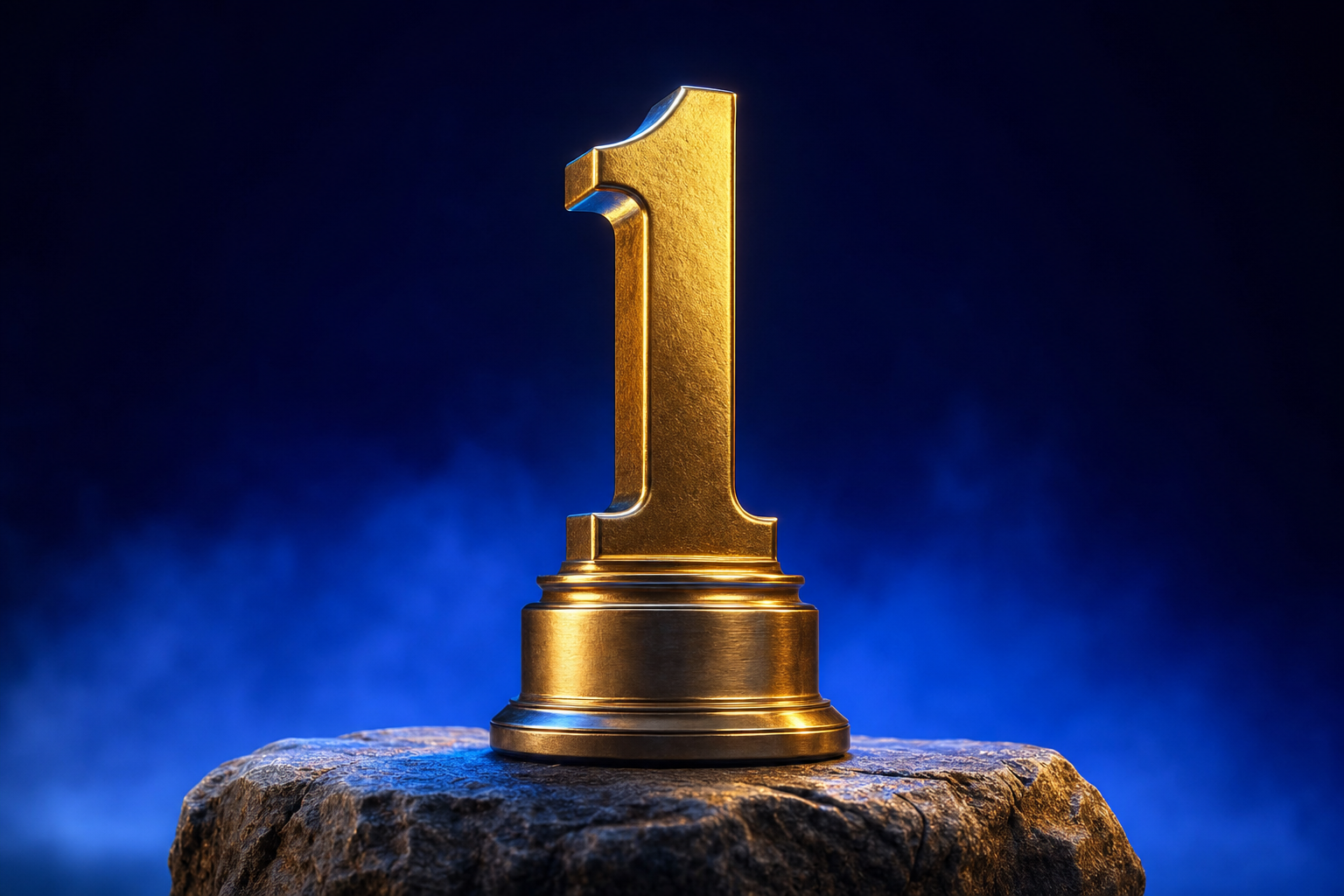 A #1 gold trophy representing the number one marketer of the category.