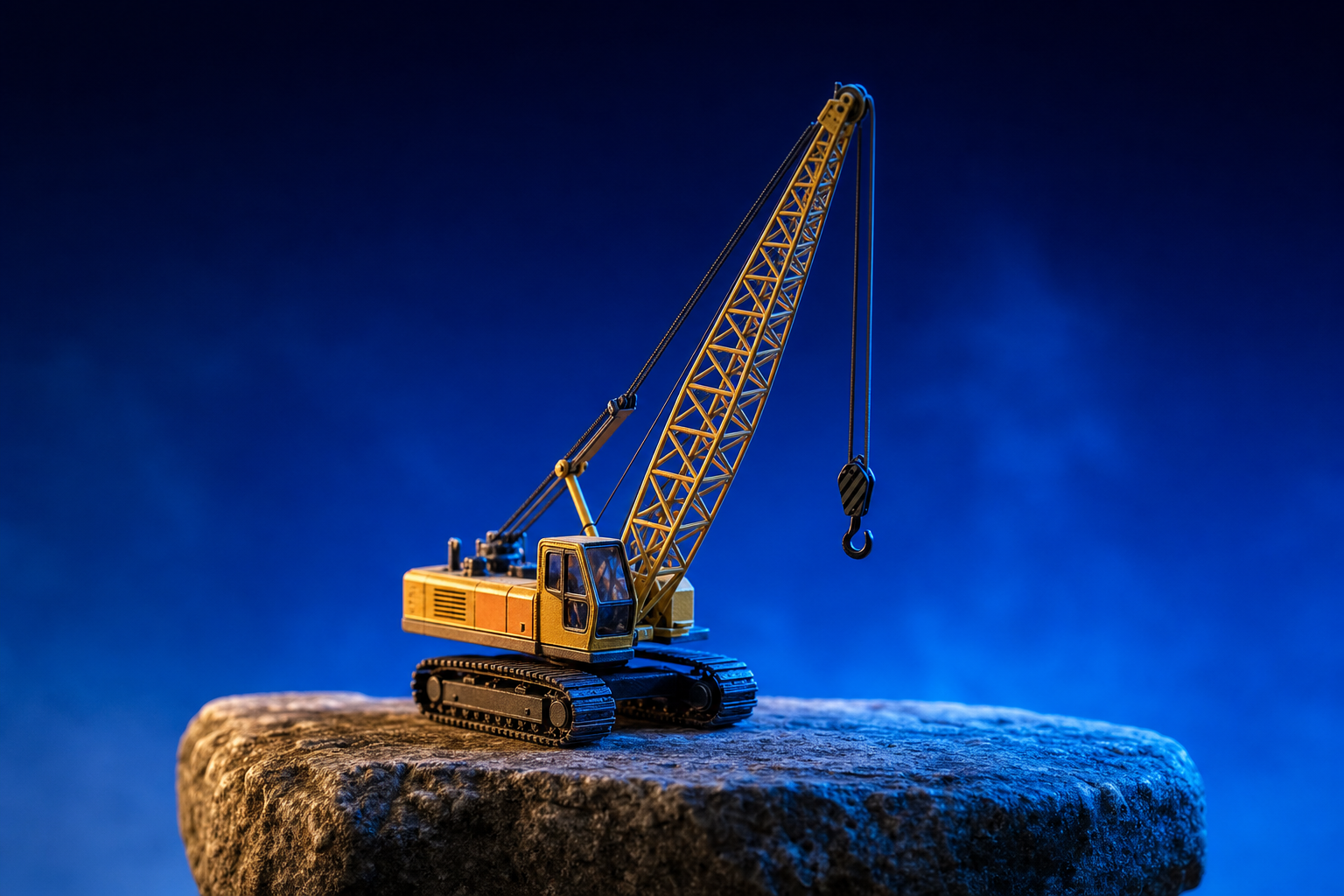 A construction crane representing market engineering: category messaging narrative GTM.