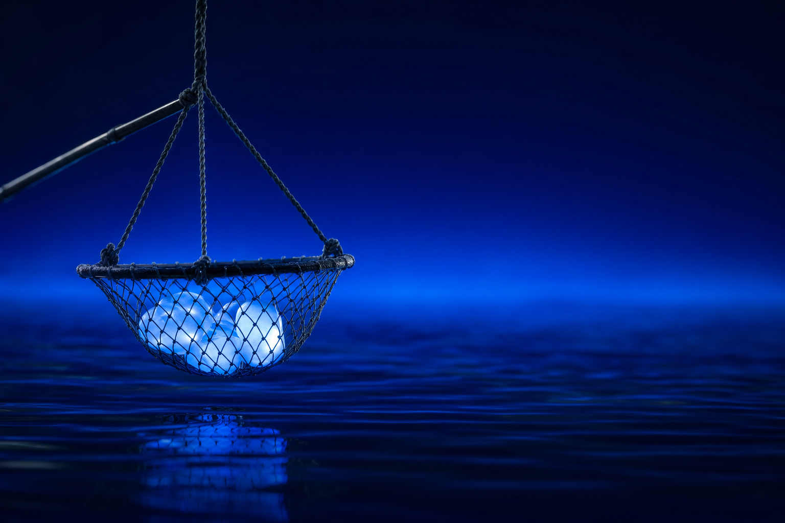 A small net catching only nearby spheres, showing the limits of demand capture alone.