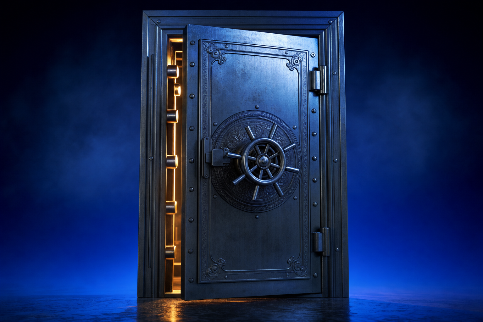 A multi-bolt boardroom door, showing hospital purchasing committees social media cannot reach.