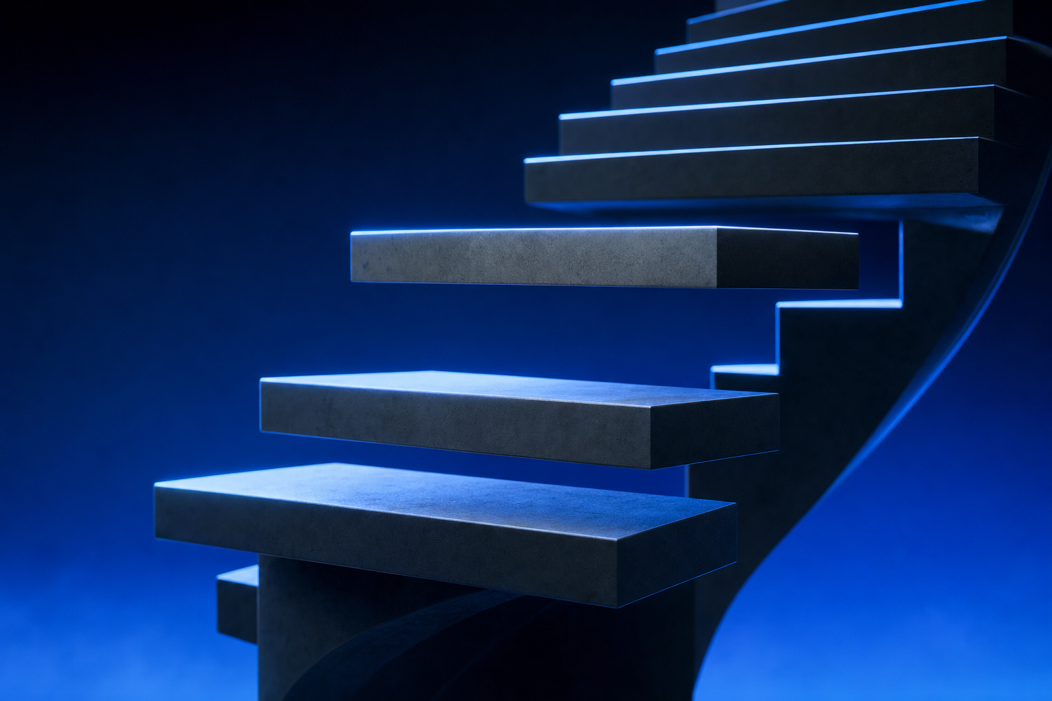 A staircase with steps installed out of order, showing go-to-market sequenced backwards