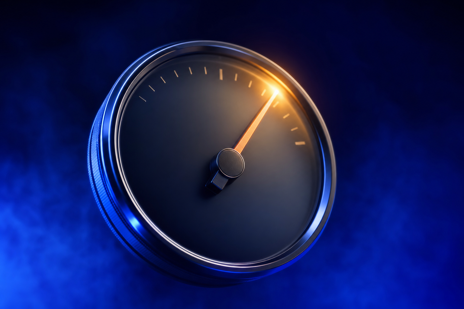 A fuel gauge needle swinging toward full, signaling market engineering is gaining measurable traction