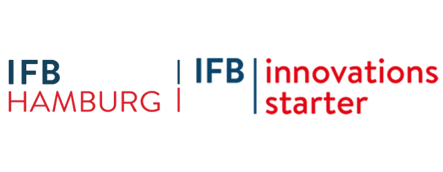 Logo featuring 'IFB Hamburg' in blue and red text separated by vertical bars and next to 'IFB innovations starter' in blue and red text.