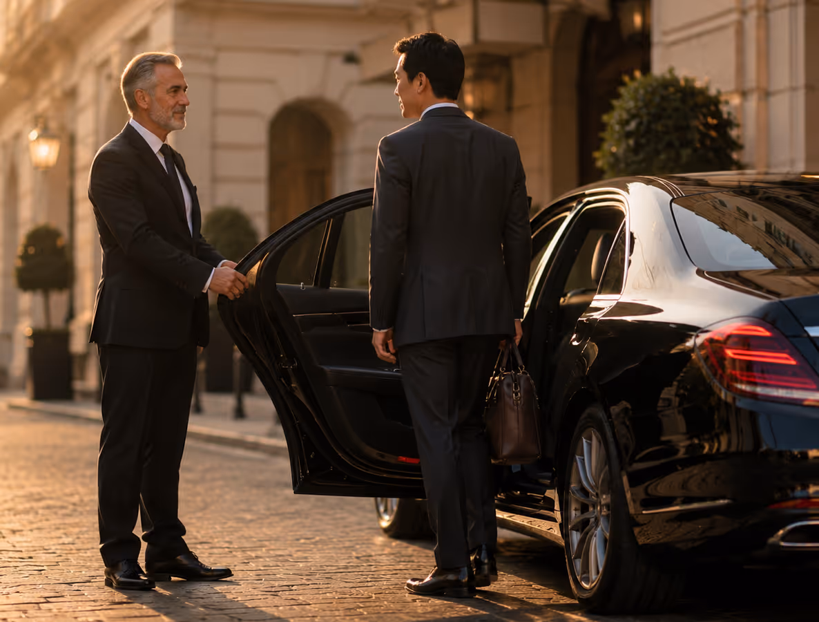 Luxury vehicle in discreet setting — Moveolux corporate chauffeur service with absolute discretion for executive travel.