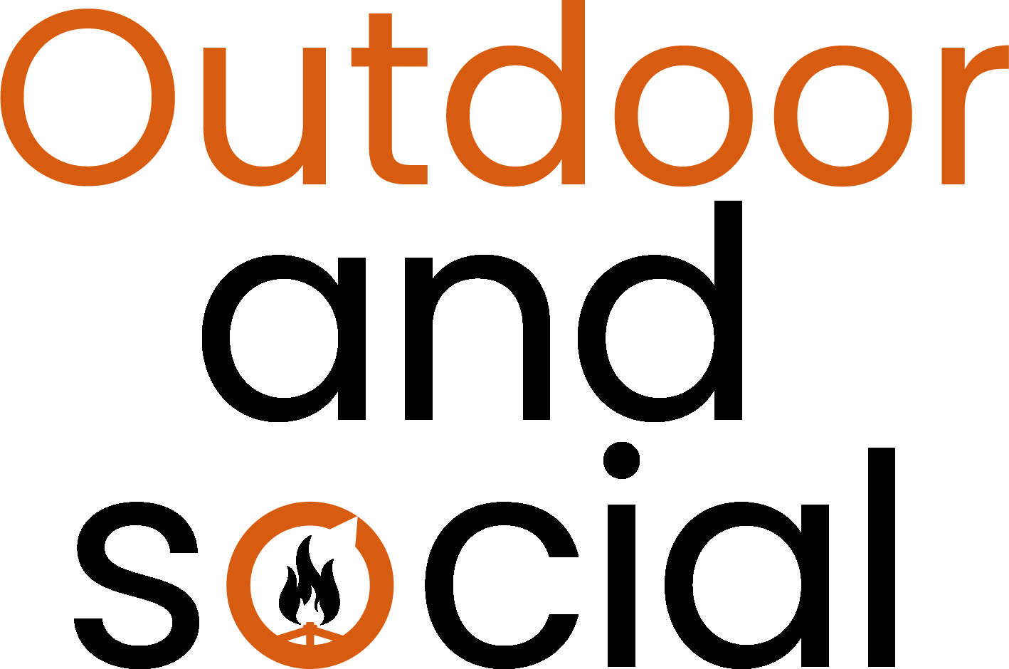 Outdoor Faith Logos in orange and black text with a stylized letter O containing a cross and dove.