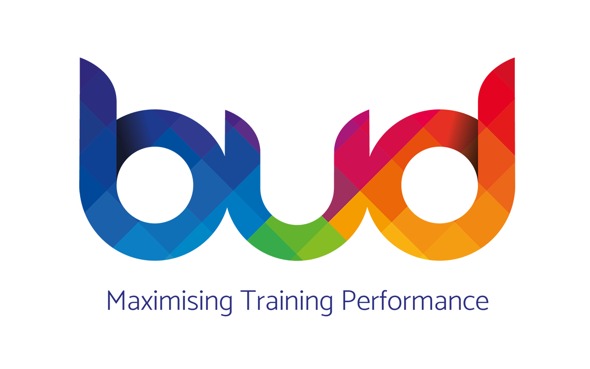 Colorful bud logo with gradient shades of blue, green, red, orange, and purple, above the text 'Maximising Training Performance'.