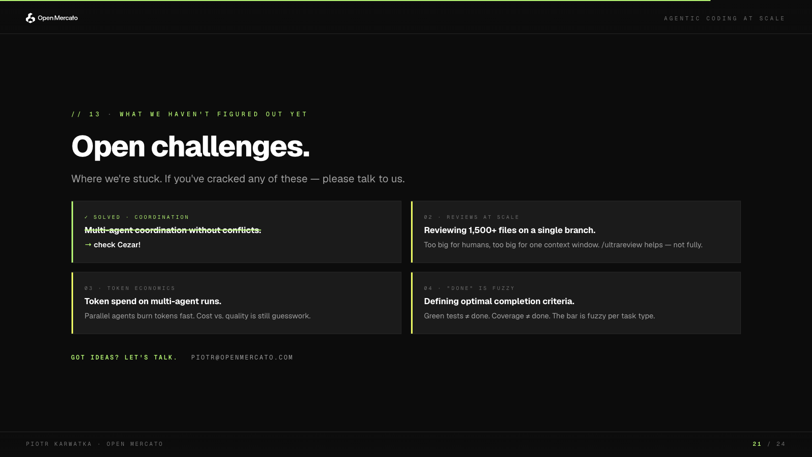 Open challenges