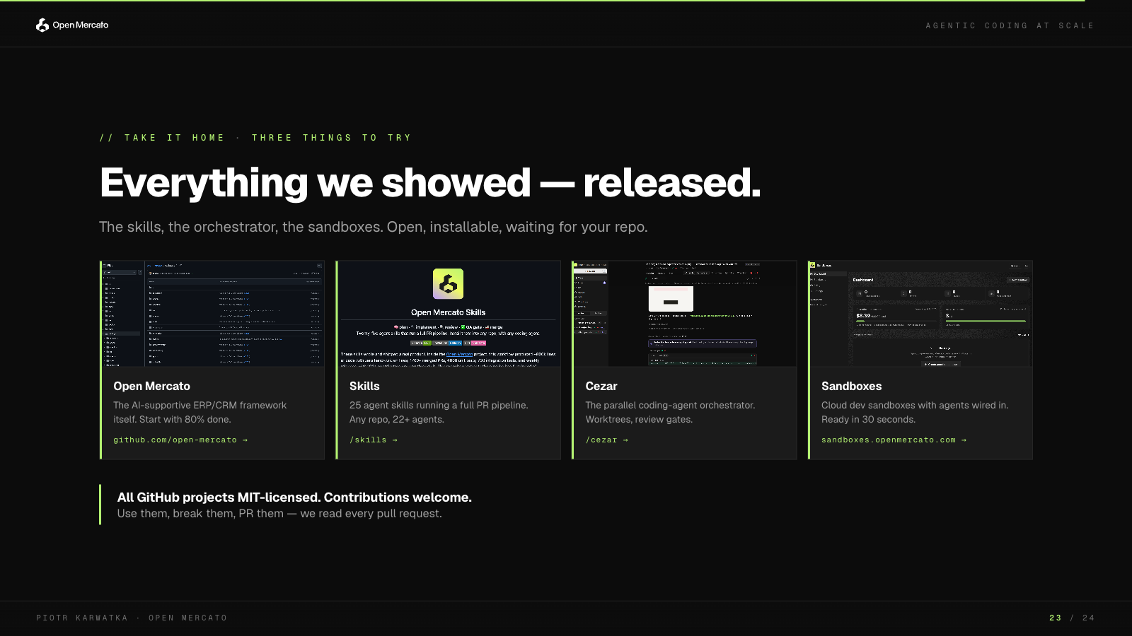 Everything we showed — released