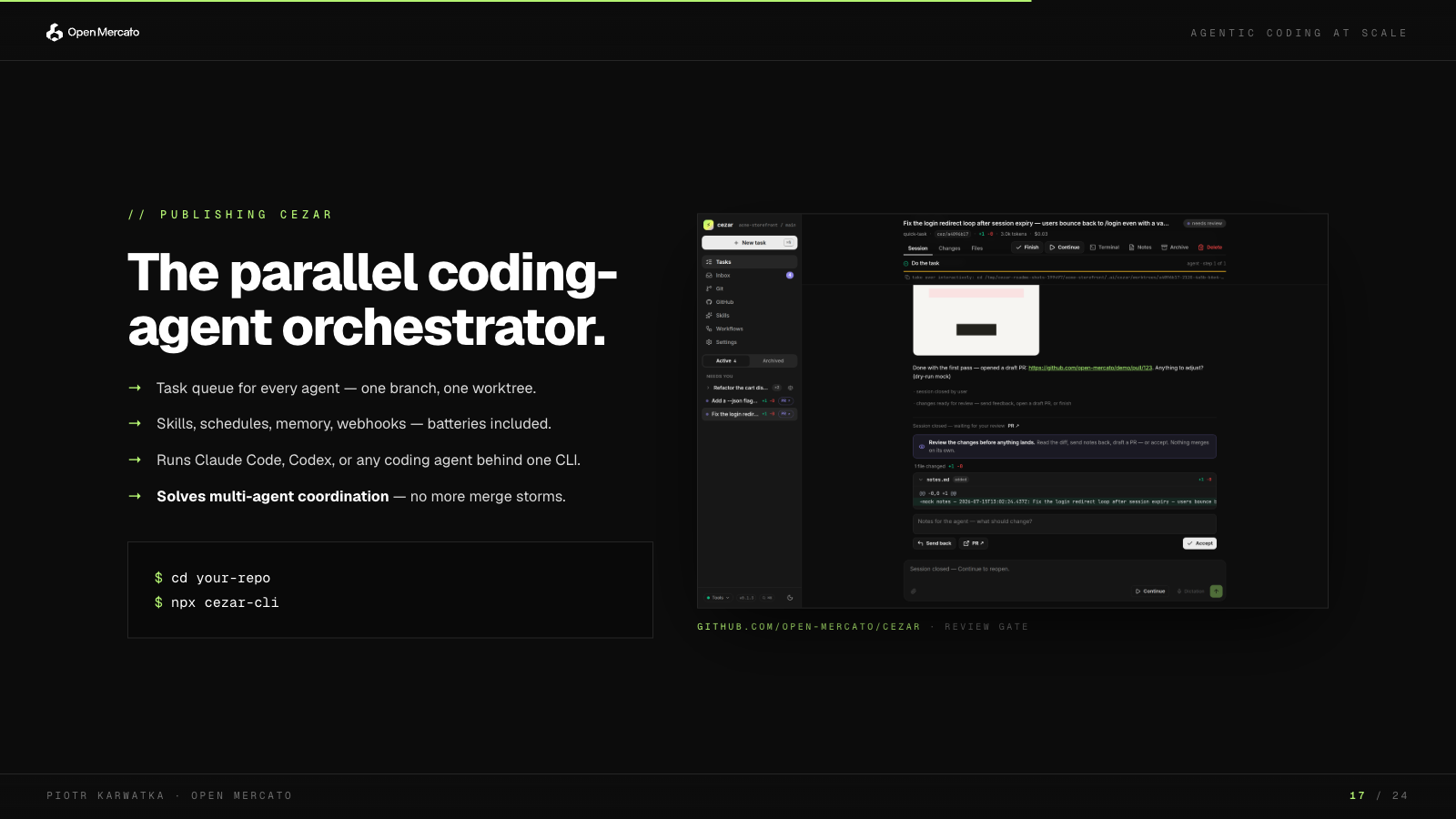 Cezar — the parallel coding-agent orchestrator