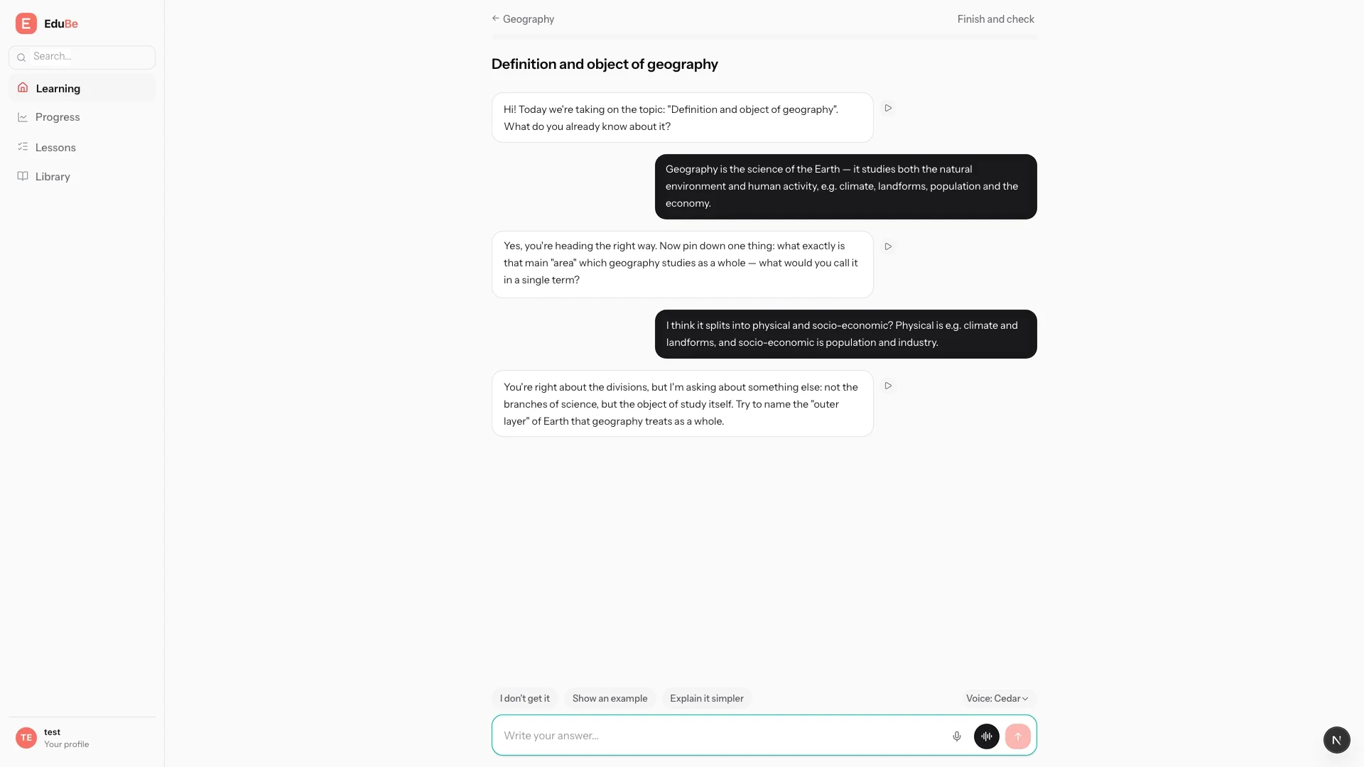 The tutor uses diagnostic questions to guide the student toward the answer