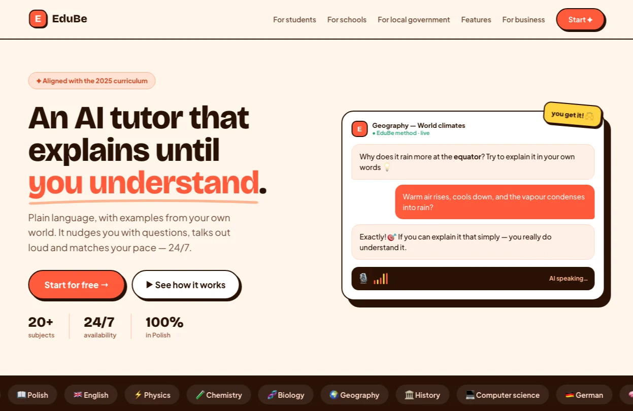 EduBe: an AI tutor for the Polish matura