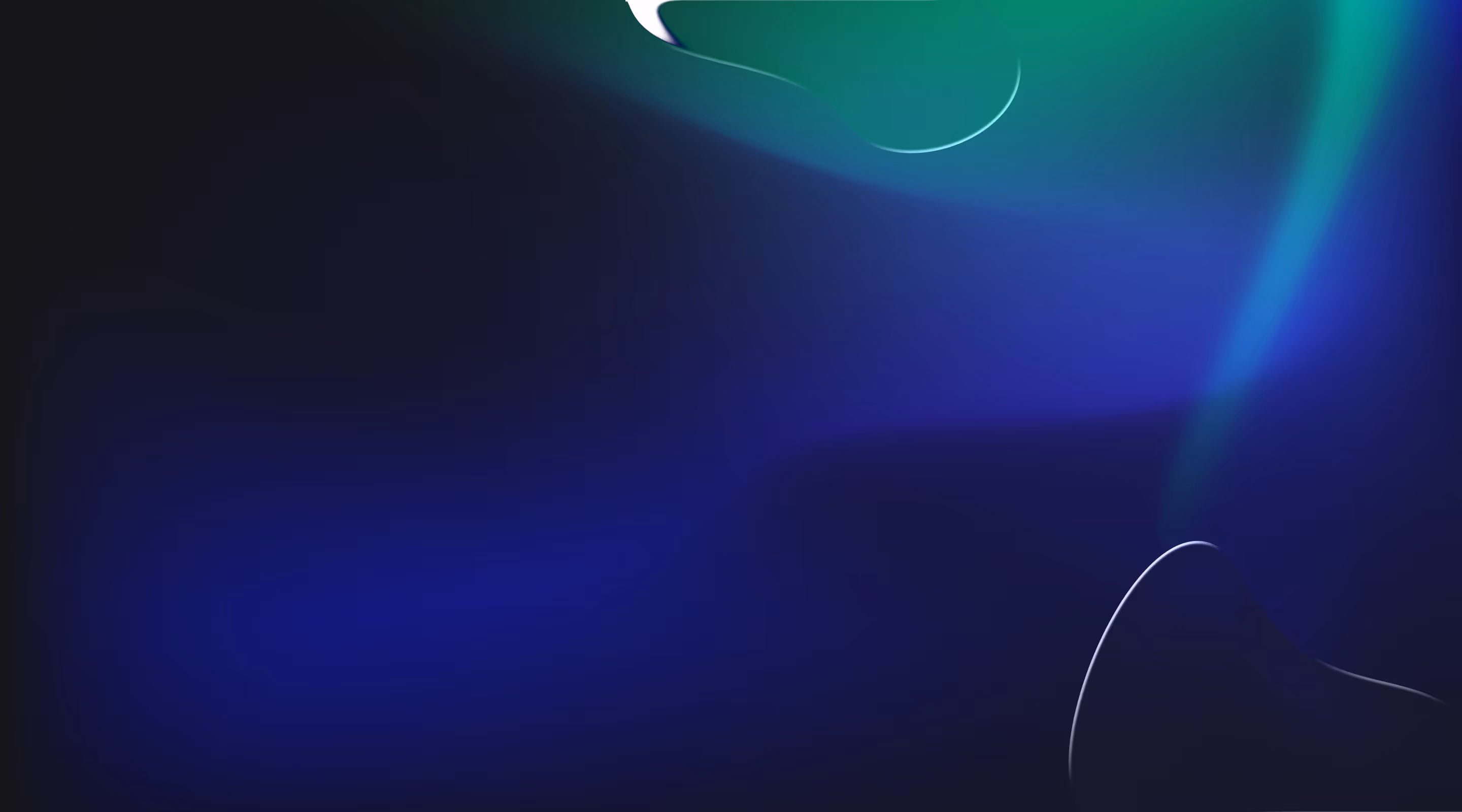 Abstract background with dark blue gradient and soft green highlights with curved white lines.