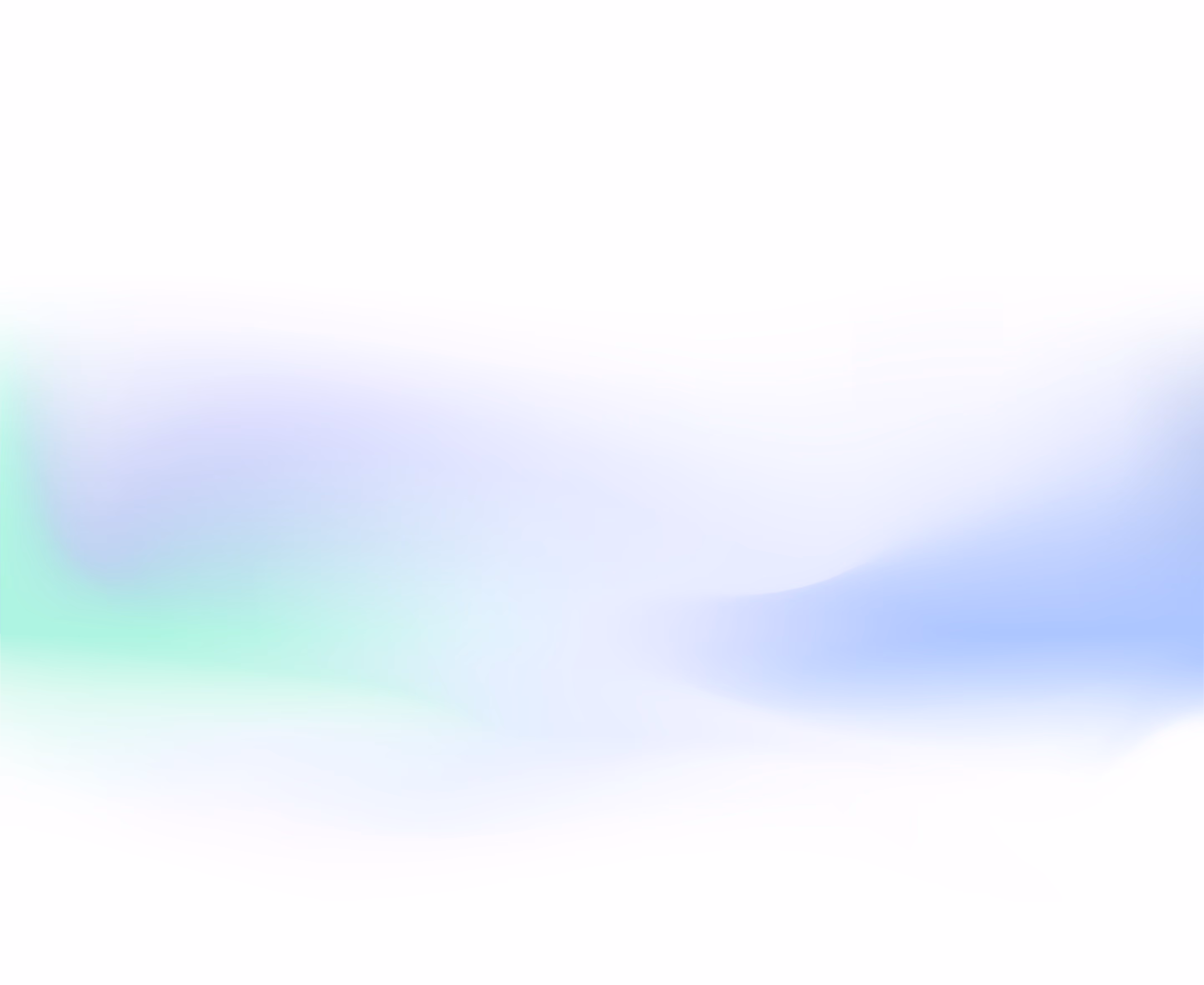Abstract blue and green blurred gradient waves on a white background.
